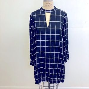 Ann Taylor Loft Windowpane Plaid Swing Dress